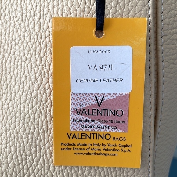 Brand New Valentino Luisa Rock Leather Chain Shoulder Bag Creamy Mousse Studded - Picture 9 of 16